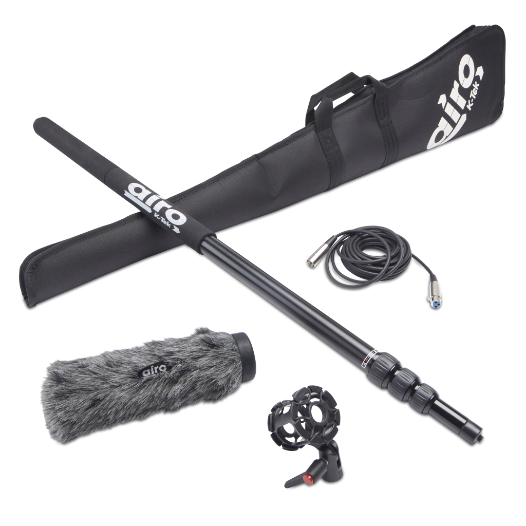K-Tek AIBK1 Airo Booming Intro Kit, Boompole(ABP1), Shockmount(ASM1), Windscreen (AFW1), XLR cable (AXC25), Kitbag (AKB1)
