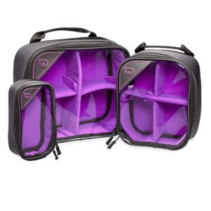 Stingray by K-Tek Gizmo-X Bag, Set of 3 (L,M,S), Purple interior