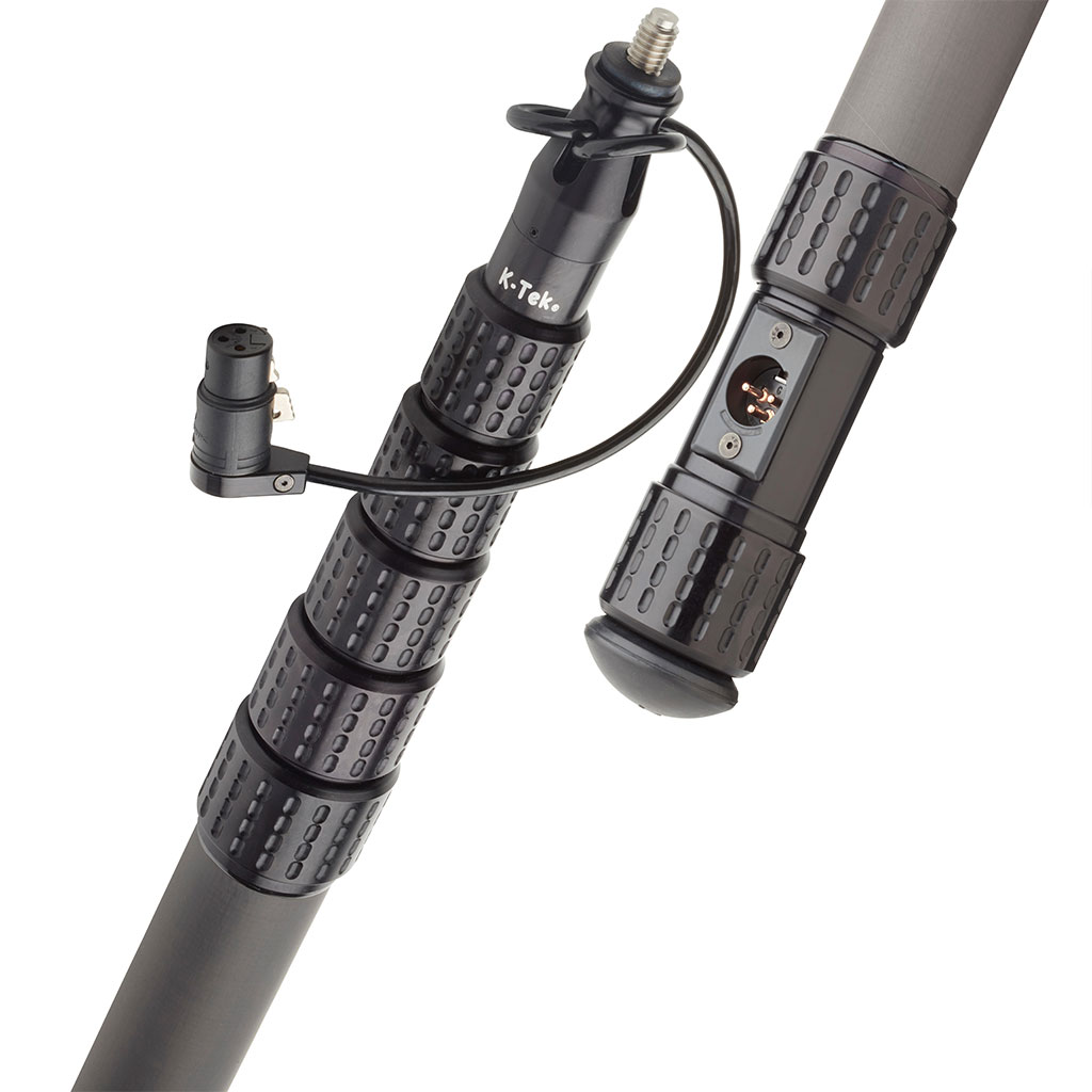 K-Tek KP16CCR 16'3" Boom Pole, Carbon, Removable Headpiece, Coil Cable with KPCCR Bottom Module