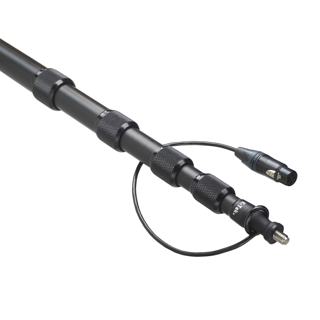 K-Tek KE144CC 12' Avalon Boom Pole, Aluminum, Fixed Headpiece, Coiled Cable with Fixed Bottom XLR - Image 2