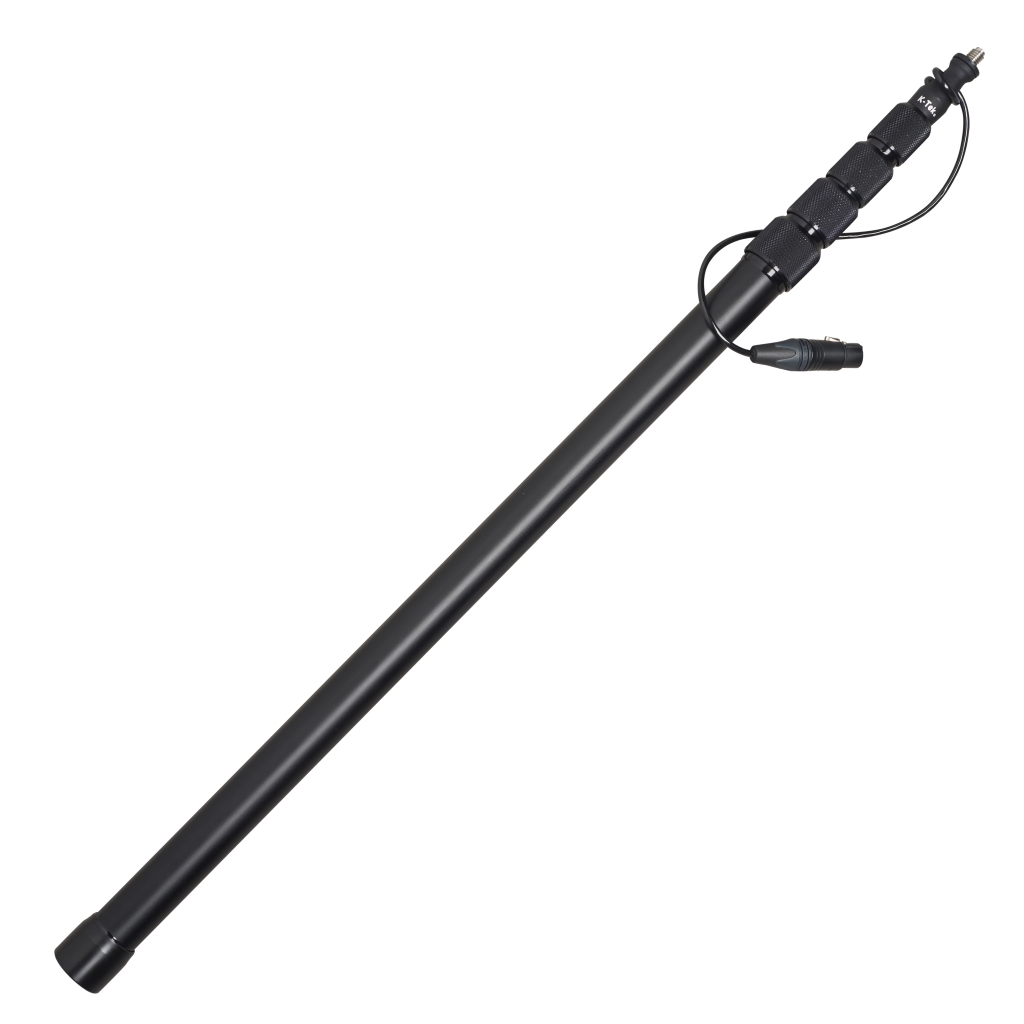 K-Tek KE144CC 12' Avalon Boom Pole, Aluminum, Fixed Headpiece, Coiled Cable with Fixed Bottom XLR