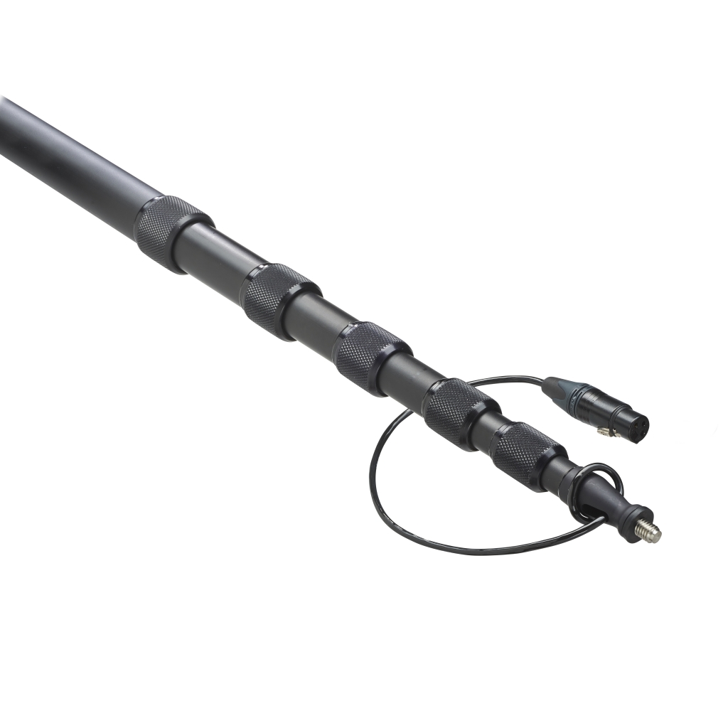K-Tek KE79CC "Traveler"- 6'6" Avalon Boom Pole, Aluminum, Fixed Headpiece, Coiled Cable with Fixed Bottom XLR - Image 2