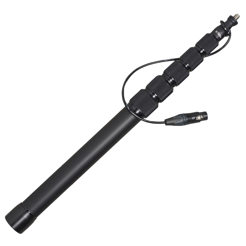 K-Tek KE79CC "Traveler"- 6'6" Avalon Boom Pole, Aluminum, Fixed Headpiece, Coiled Cable with Fixed Bottom XLR