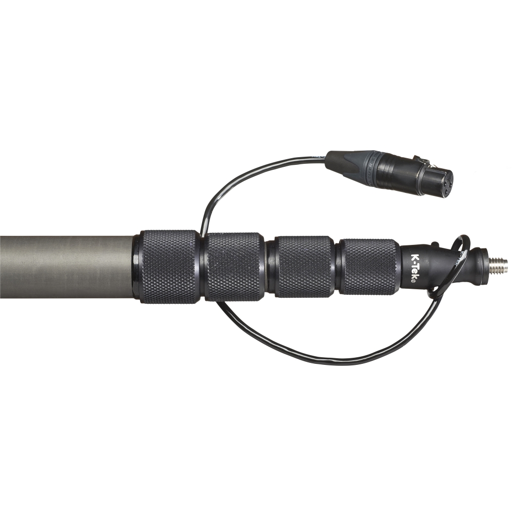 K-Tek KEG100CC 8'4" Avalon Boom Pole, Carbon, Fixed Headpiece, Coiled Cable with Bottom XLR - Image 4