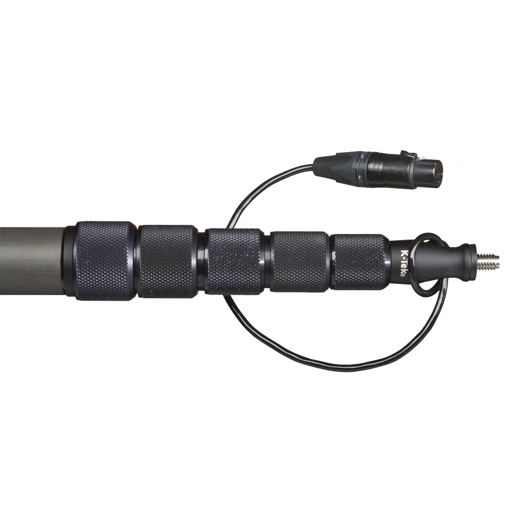 K-Tek KEG88CC "Traveler" 7'4" Avalon Boom Pole, Carbon, Fixed Headpiece, Coiled Cable with Bottom XLR - Image 4