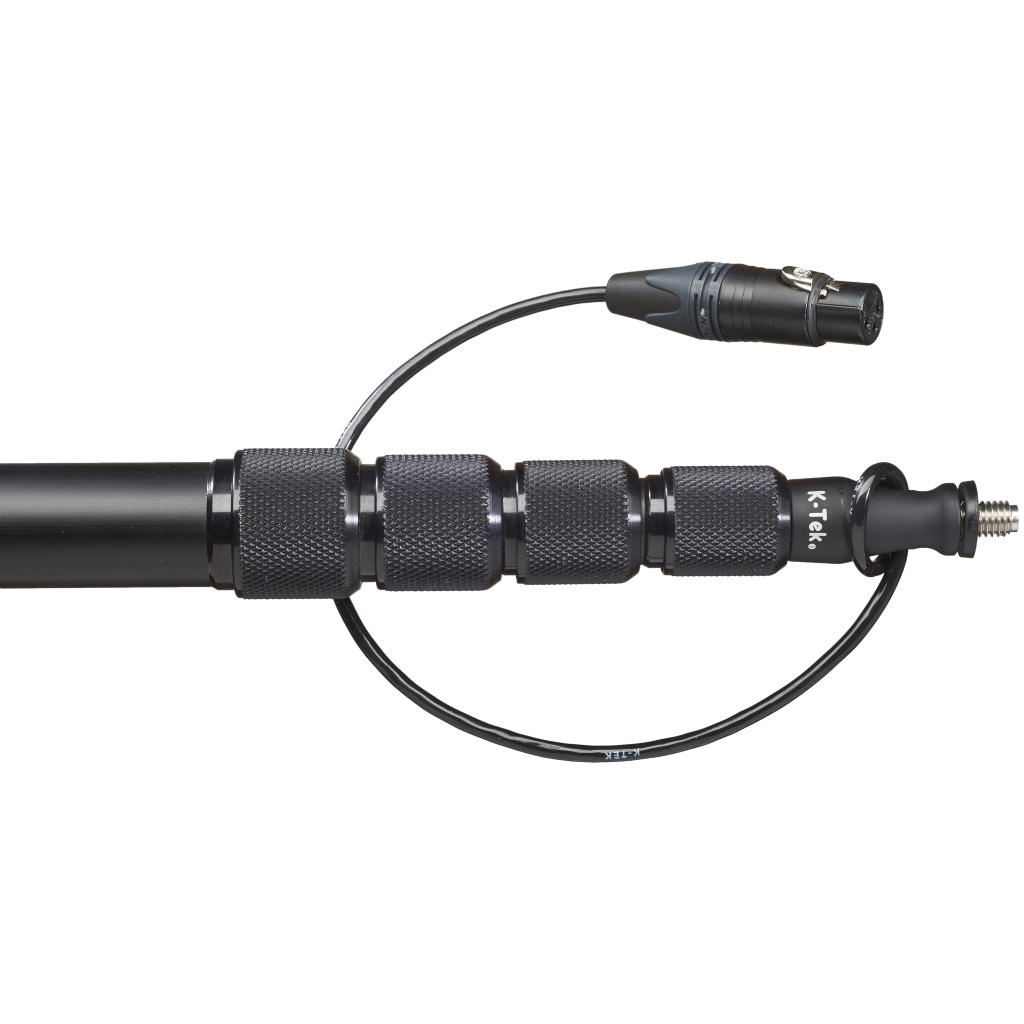 K-Tek KE110CCR 9'4" Avalon Boom Pole, Aluminum, Fixed Headpiece, Coiled Cable with Fixed Side XLR - Image 3